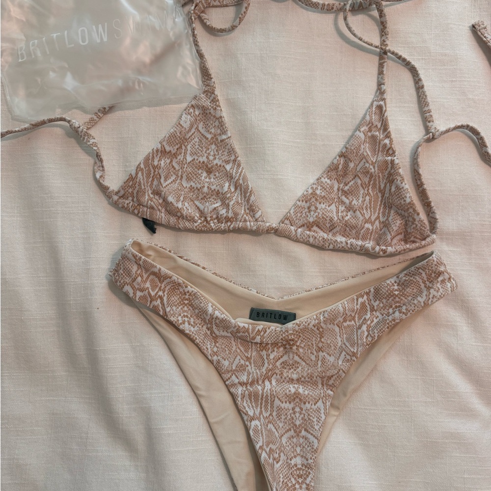 Snake Print Bikini - Tan